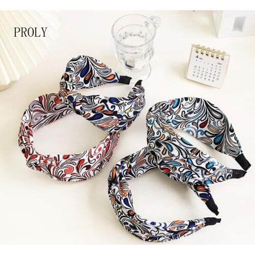 PROLY New Fashion Women Hairband Wide Side Bohemia Headband Colorful Turban Headwear Hair Accessories Adult
