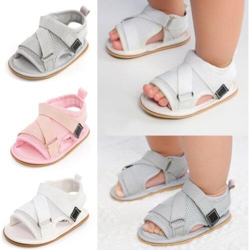 Baby Girls Boys Sandals, Summer Toddlers Simple Style Solid Color Outdoor Beach Soft Sole Non-slip Mesh Shoes Baby Sandals Shoes