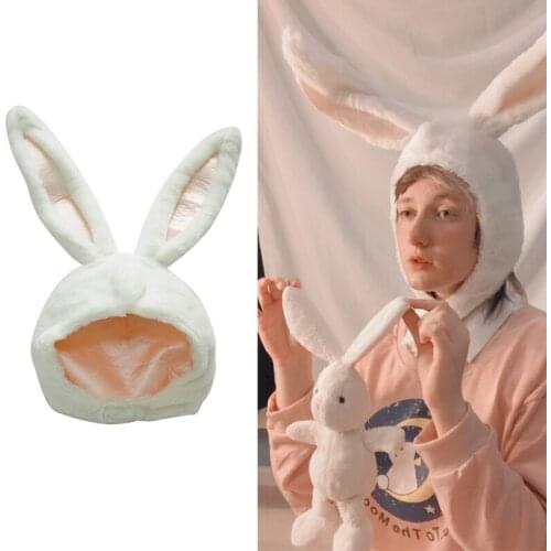 Bunny Hat Soft Plush Cap Long Ear Winter Party Costume fashion Rabbit Cap Headwear White Rabbit Womens Hat