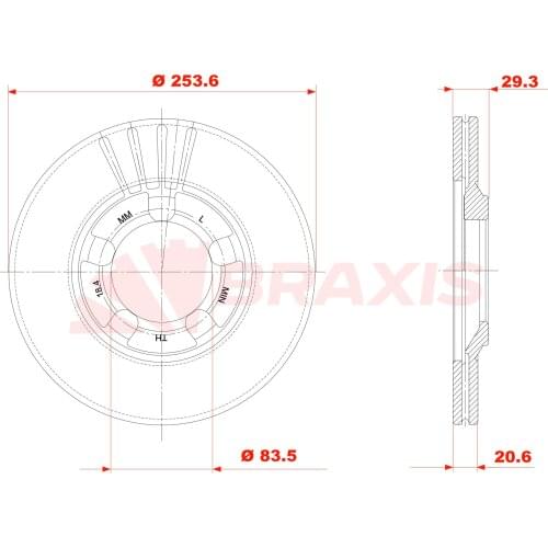 BRAKE DİSKİ HYUNDAI H100 MINIBUS 9408 VAN 9703 AIR 253mm