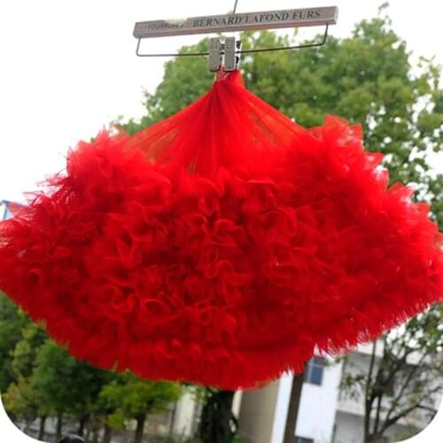 1Meter 28cm Wide White Red Pink Ruffled Tulle Trim 17 Color Pleated Mesh Lace trim tutu dress fabric DIY doll dress fabric
