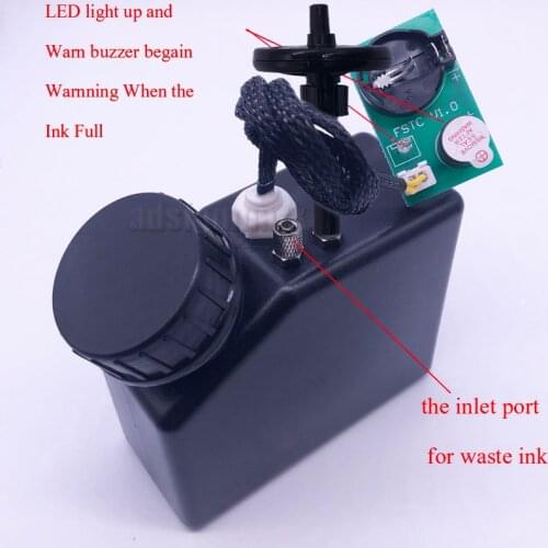 UV Printer 250ml Waste Ink Tank Waste Ink Cartridge Liquid Sensor with Alarm Buzzer and LED Light Sub Ink Full Warning Sub Tank