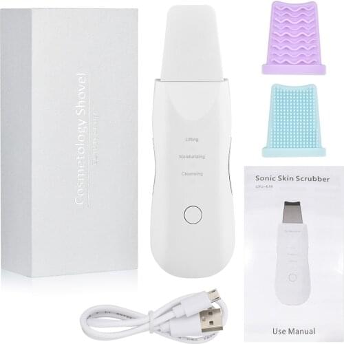 Ultrasonic Scrubber Deep Cleansing Face Scrubber Facial Cleansing Shovel Exfoliating Skin Scraper Peeling Beauty Instrument
