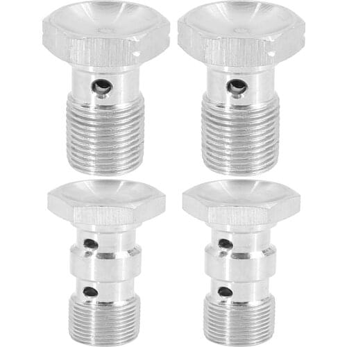 X Autohaux Stainless Steel M10x1.0 Metric Thread Single Double Banjo Bolt Brake Fitting Adapter for Motorcycle Car