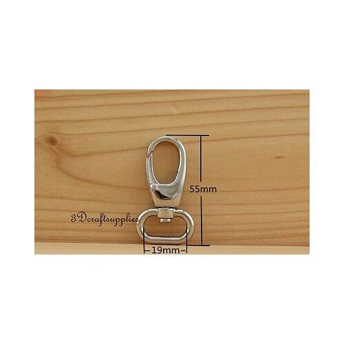 Lobster Clasps Clips Claw purse hooks Swivel snap hook nickel 19 mm 8pcs AT76