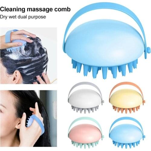 1pcs Soft Shampoo Brush Silicone Handheld Scalp Meridian Massage Brush Shower Hair Comb Portable Shampoo Brush Hair Care Comb