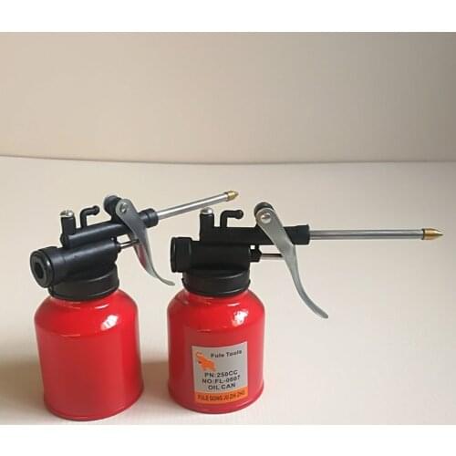 1Pc High Quality 250ml Oil Can Spout Thumb Pump Workshop Oiler Oil Can Red F1CF