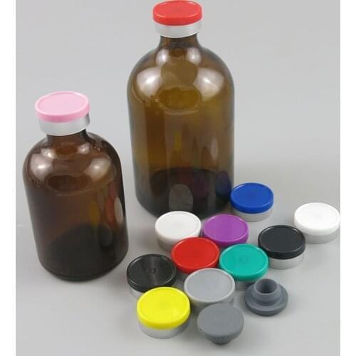 100ML 50ML Empty Amber Injection Glass Vial with Plastic Flip Top Cap 100CC Transparent Liquid Medicine Glass Containers 200pcs