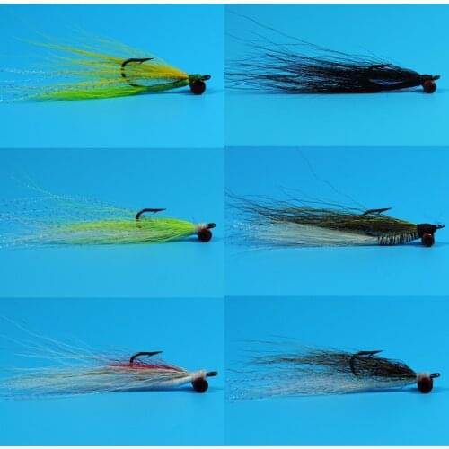 12pcs Mix Color #4 Dumbbell Weight Head Crazy Charlie Fly Bonefish Flies Fishing Bait Clouser Deep Minnow lead-eyed bucktail