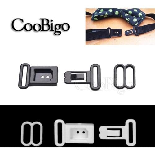 20Set Bow Tie Elastic Band Plastic Black Safety Lock Buckle for Belt Webbing Necktie Strap Underwear Bow Tie DIY Accessories