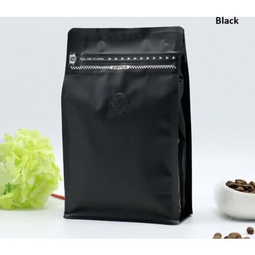 20 Pcs/Lot, Box Pouch Half Pound Coffee Bag with Pocket Zip and One-Way Degassing Valve, Aluminum Foil Air Valve Tea Pack Bag
