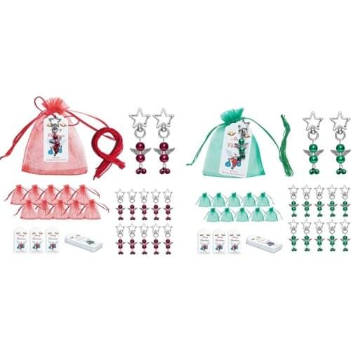 20PCS Bell Angel Star Buckle Christmas Decorative Gift Christmas Five Pointed Star Pendant Gift Bag Set
