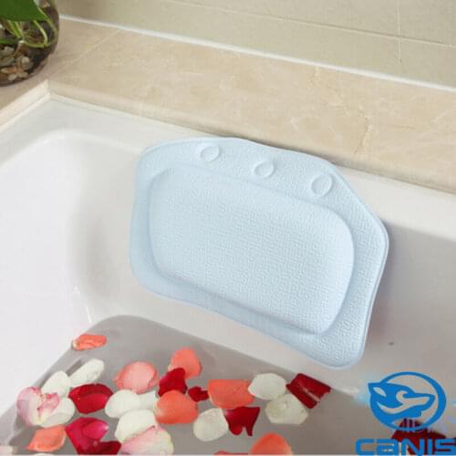 4 Colors 21x31cm Bathtub Waterproof Spa Soft Bath Pillow Headrest With Suction Cup Tub Pillow Bathroom Products
