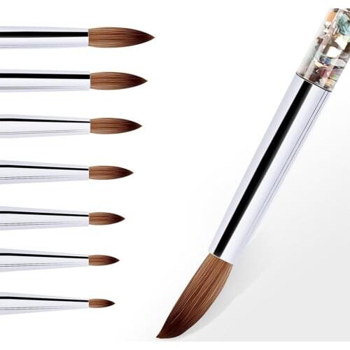 7 Sizes Nail Art Brush Design Tip Painting Drawing Carving Dotting Pen Builder FlatFan Liner Acrylic Gel UV Polish Tool Manicure