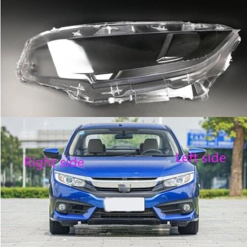 For Civic 2016 2017 2018 Headlight Shell Lamp Shade Transparent Cover Headlight Glass Headlamp Cover