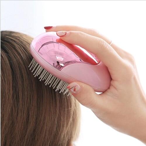 Electric Comb Sound Wave Vibration Magnetic Massage Portable Iong Hair Tools Women Mini Beautiful Hair Style Blue/Pink