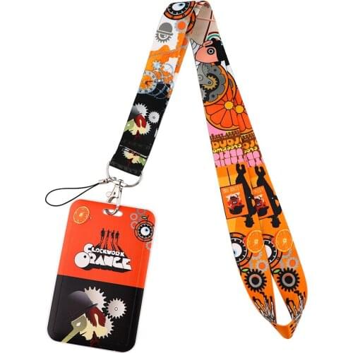 ER466 Movie A Clockwork Orange Figure Lanyard Credit Card ID Holder Bag Student Women Travel Bank Bus Business Card Cover Badge