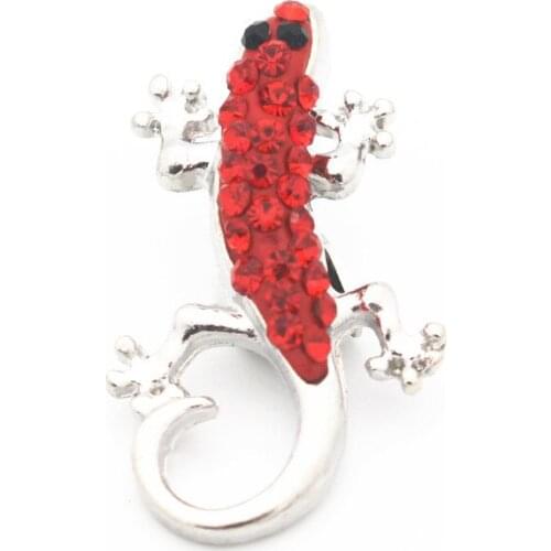 Hot selling 10/lot pretty Designs Rhinestone gecko Snap Buttons 18mm/20mm Snap Jewelry fit Snap Bracelet Bangle Necklaces