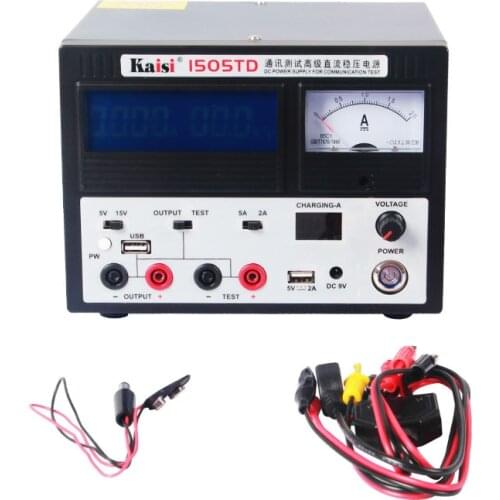 Kaisi 1505TD 15V 5A DC Power Supply Intelligent DC Regulated Power Supply Voltage Regulator With 5V 2A USB Charging Port