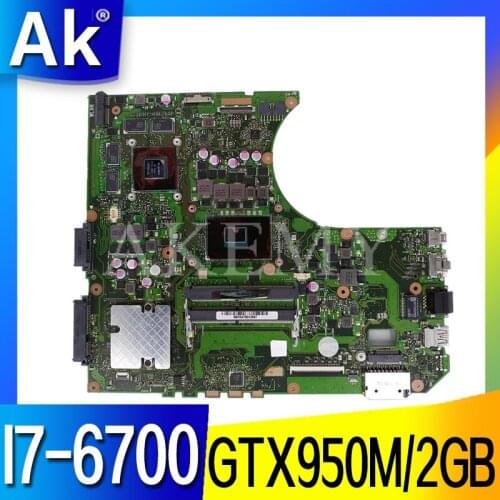 N552VW N552VX Laptop motherboard W/ I7-6700HQ GTX950M-2GB For Asus VivoBook Pro N552VW N552VX N552V original mainboard HM170