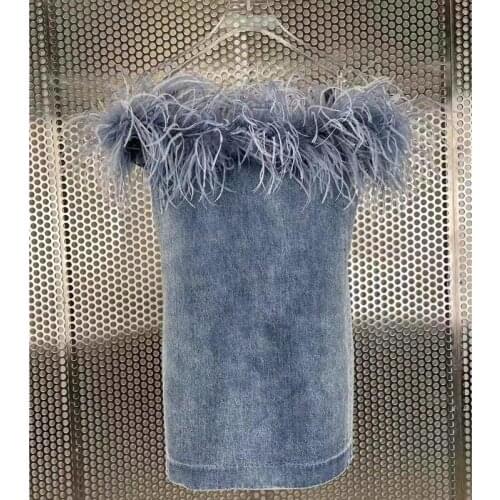 MENKAY Fashion Denim Dresses
