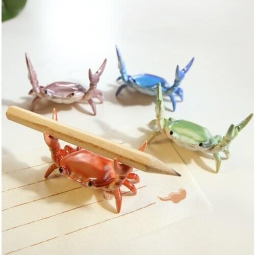 Novelty Japanese Style Pen Holder Cute Kawaii Crab Stationery Desktop Pens Bracket Storage Student School Office Gifts Supplies