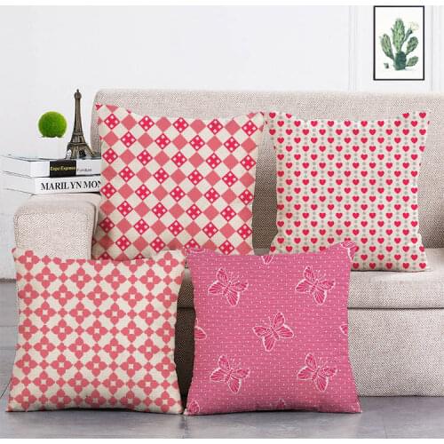 New Pink Roses Feathers Geometric Cushion Cover Modern Fashion Nordic Simple Pillowcase Decorative Seat Throw Pillows Cover T297