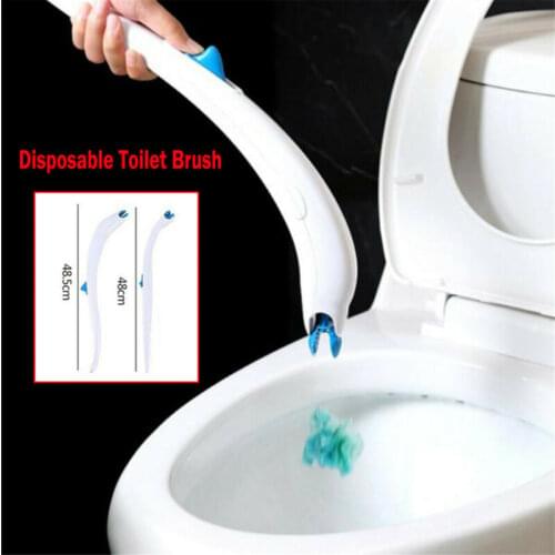Disposable Toilet Bowl Brush 12pcs Replaceable Brush Head with Cleaning Solution Bathroom Cleaning Kit