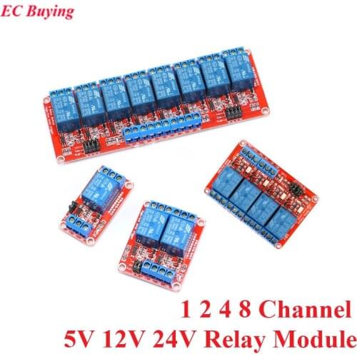 12V 1 2 4 8 Channel Relay Module Board Shield with Optocoupler Road High and Low Level Trigger Relay for Arduino