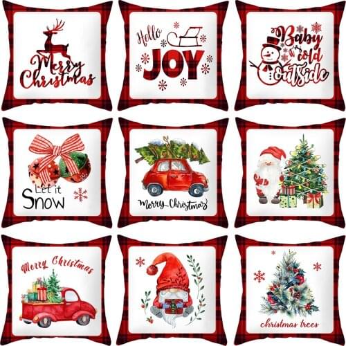 QIFU Christmas Cushion Cover Merry Christmas Decor for Home 2021 Navidad Ornaments Cristmas Pillowcase Xmas Gift New Year 2022