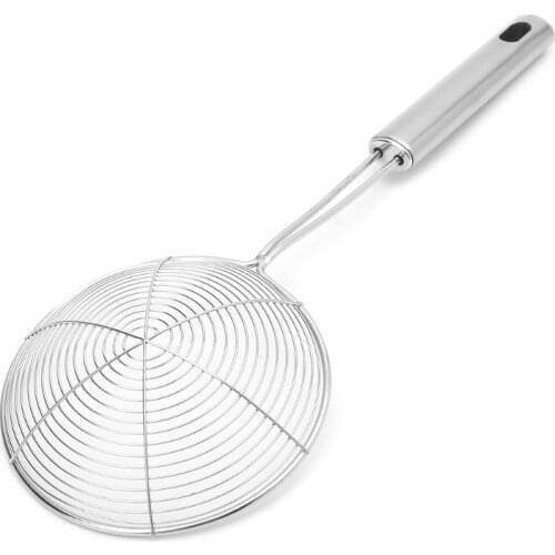 Solid Spider Strainer Skimmer Ladle With Handle Stainless Steel Kitchen Tool L4MF