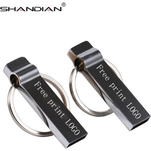 JASTER USB 2.0 USB Flash Drive 4GB~64GB Metal Pen Drive Stainless Steel USB Memory Stick Pen drive With Key Ring customer logo