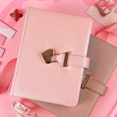 B6 Secret Notebook Ruled Journal Lined Diary Creative Gift, With Heart Lock, 100gsm 144 Sheets