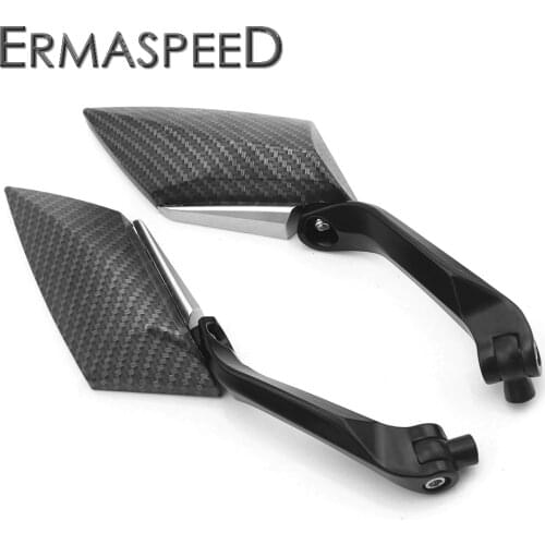 8mm 10mm Universal Motorcycle Rear View Mirrors Pair Carbon Fiber Side Mirror for Honda Kawasaki Yamaha Sport Bike Accessories
