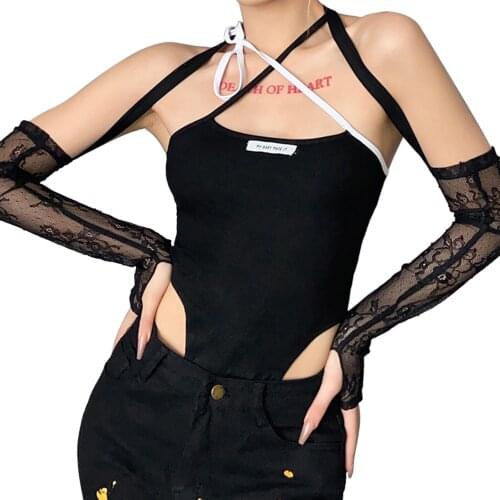 Womens Black Tanks Hot Summer Vest Sexy Halter Backless Exposed Navel Camisole Pullover Jumper tops Shirt Beach Camis Streetwear