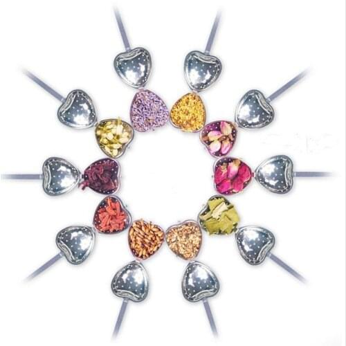 1pcs Heart Shaped Tea Infuser Spoon Strainer Kitchen Gadget Tool Stainless Steel Steeper Handle Shower Tea Making Filter