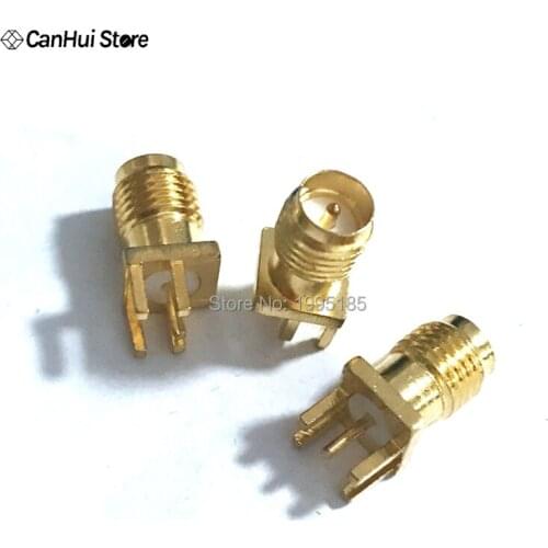 10Pcs 1.6mm SMA Female Jack Solder Edge PCB Straight Mount Gold plated RF Connector Receptacle Solder Internal Needle
