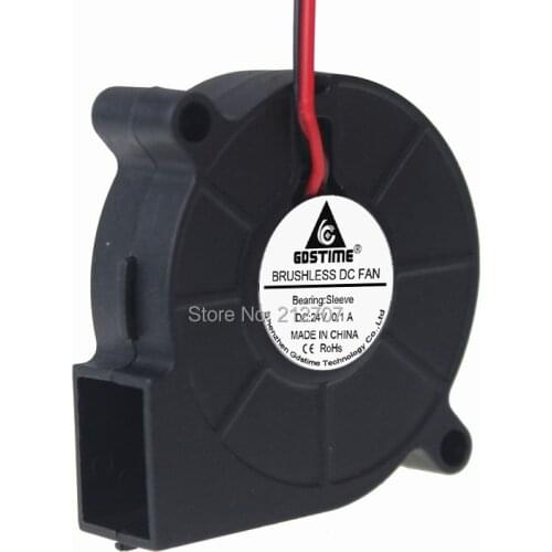 10PCS Gdstime DC Turbine Cooling Blower Fan 5015 50MM 50x15mm 24V 2Pin