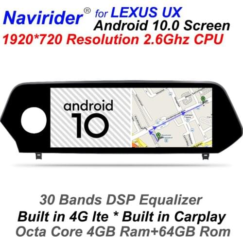 4GB RAM Android 10.0 Car Radio BT Head Unit For Lexus UX200 UX250 2019 UX260h UX UX250H Multimedia Touch Screen GPS Navigation
