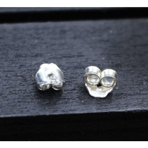 5pairs/lot 100% 925 Sterling Silver Earring Back handmade High Quality Silver Earring Stoppers Blocks DIY Jewelry Making Charms