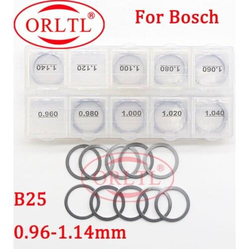 50 PCS ORLTL B25 Gasket Injector Nozzle Valve Washer Calibration Injector Common Rail Lift Shims Set Size: 0.96mm--1.14mm