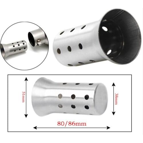 51MM DB Killer Motorcycle Exhaust Muffler Pipe Stainless Steel Silencer Removable Catalyst Pipe Reduce Noise Universal Plug-in