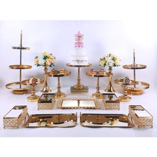 6-16 PC European Style Crystal Metal Cupcake Wedding Cake Stand Rack Set Holiday Party DisplayTray