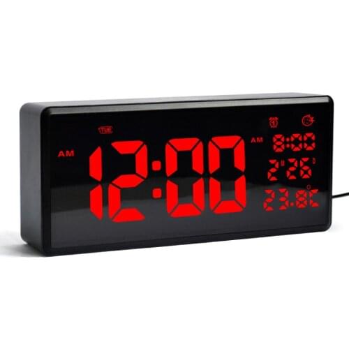 New Digital Led Music Alarm Clock Temperature Snooze Bedroom Table Clock Wake Up Electronic Wall Clock Home Decoration Gift