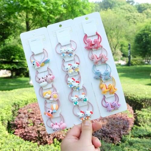 Kids Cute Hair Ropes Princess Headwear Cartoon Animal Ponytail Holder Rubber Bands For Baby Girls Children Hair Accessories New