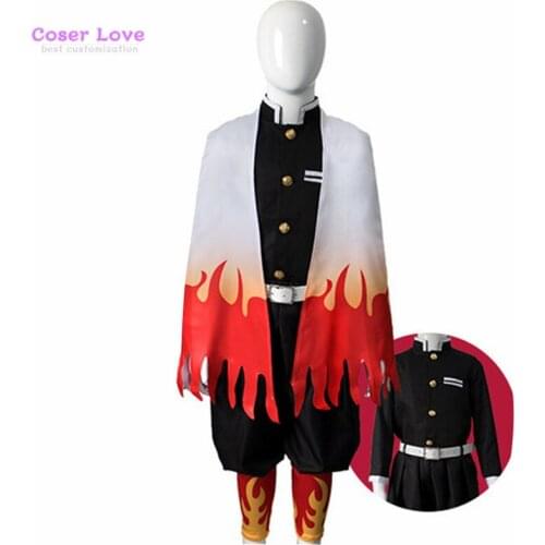 Demon Slayer Kimetsu no Yaiba Tsuyuri Kanawo Rengoku Kyoujurou for kids Cosplay costume Halloween party Costume