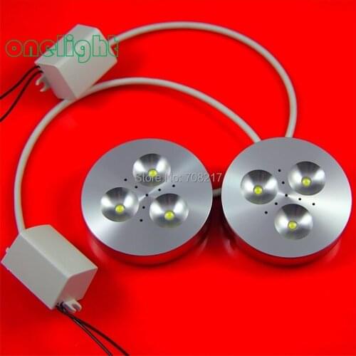 DHL Free Shipping 3x3W Led Puck Light Dimmable Led Down Light Led Cabinet light AC110V/220V/DC12V 100pcs Wholesales