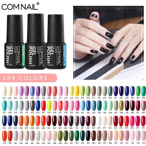 Comnail Gel Nail Polish Semi Permanent Soak Off UV LED Gel Varnish 104 Colors for Nail Art Manicure Long Lasting Need Base Top