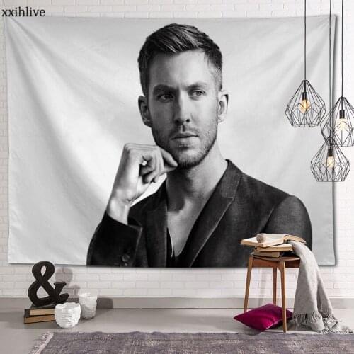 Custom Tapestry Singer Calvin Harris Printed Large Wall Tapestries Hippie Wall Hanging Bohemian Wall Art Decoration Room Decor