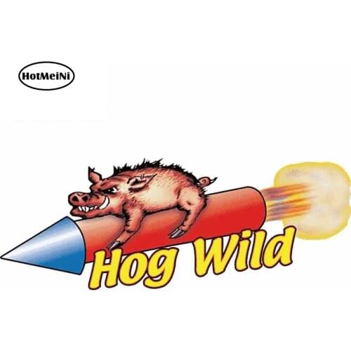 HotMeiNi 13cm x 4.9cm Decal for Hog Wild Fireworks Wild Boar Personality Car Sticker Vinyl Car Sticker Refrigerator for VAN RV